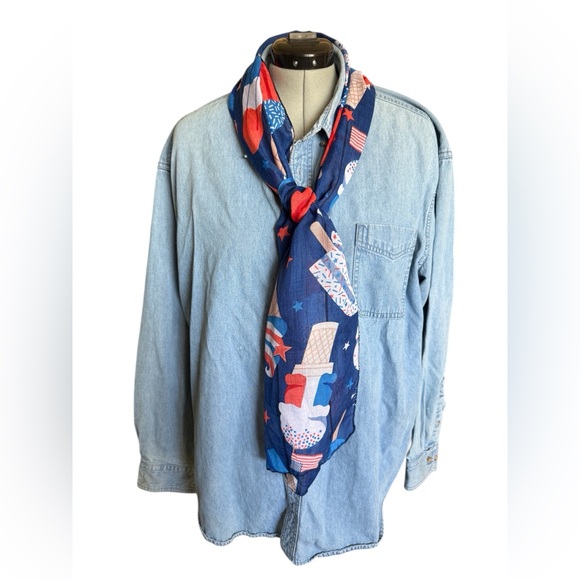 Patriotic Scarfs-Set of 3- Ice Cream/Stars/ 4th of July- 60”L x 12”W- Polyester - Picture 4 of 11